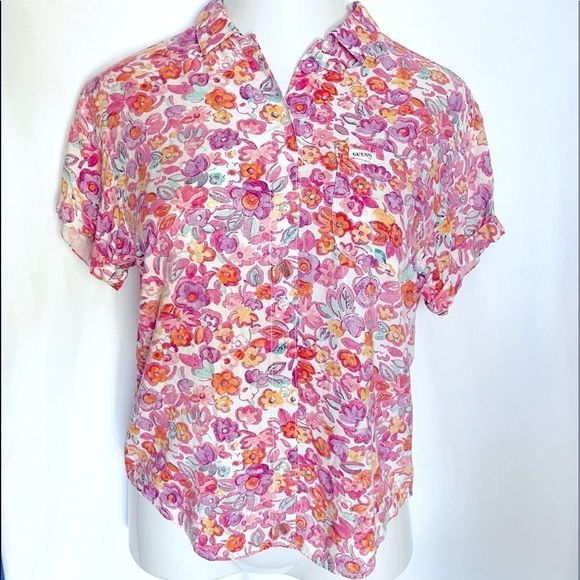 Vintage Guess by Georges Marciano Floral Button down - Picture 1 of 4